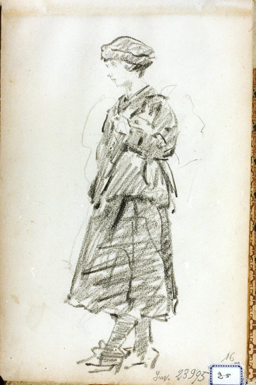 Studio di figura femminili di fianco - Certosa di san Martino, Napoli